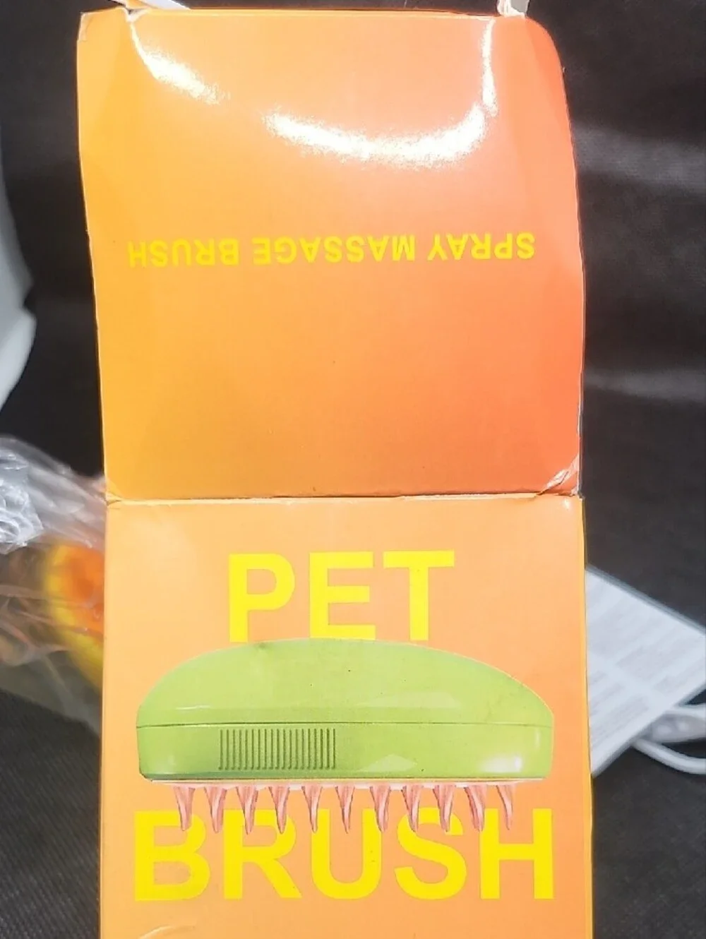 Pet Brush Spray Massage Grooming Brush - Orange/Yellow